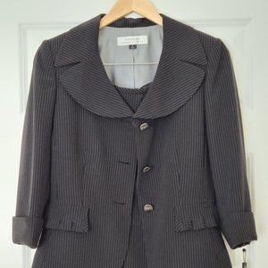 Tahari Black & White Striped Suit Size 6